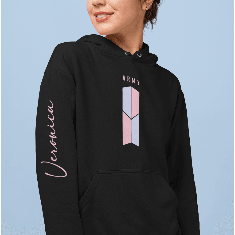 Customized Unisex Hoodie for BTS Lovers | BTS ARMY logo | Personalized Gift For K-Pop Fans - Gift Lift