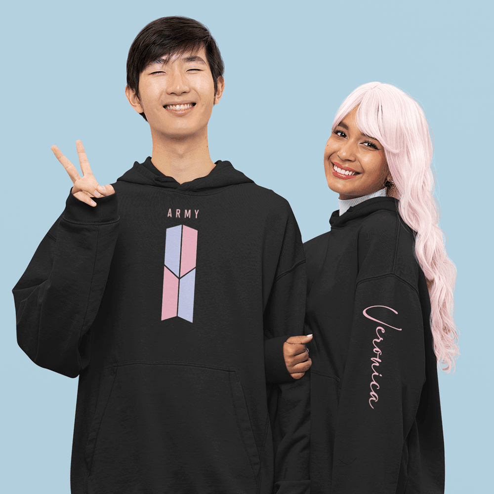 Customized Unisex Hoodie for BTS Lovers | BTS ARMY logo | Personalized Gift For K-Pop Fans - Gift Lift