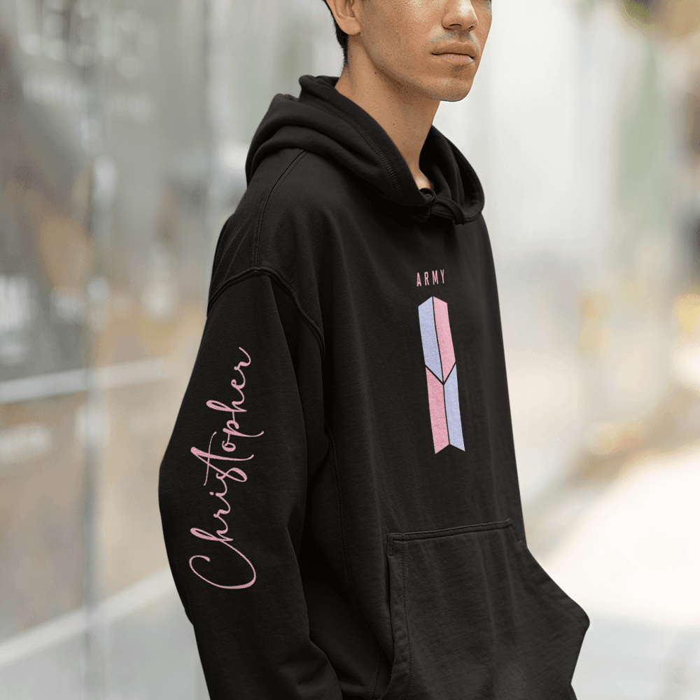 Customized Unisex Hoodie for BTS Lovers | BTS ARMY logo | Personalized Gift For K-Pop Fans - Gift Lift
