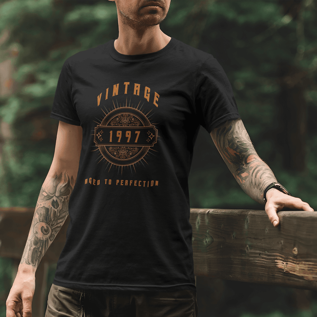 Customized Vintage Art Unisex T Shirt - Aged To Perfection - Gift Lift