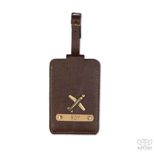 Dark Brown Luggage Tag - ID slot
