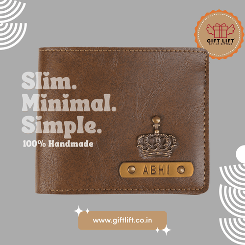 Dark Brown Mens Wallet with Coin Pocket