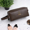 PERSONALISED DOUBLE ZIP POUCH - BROWN