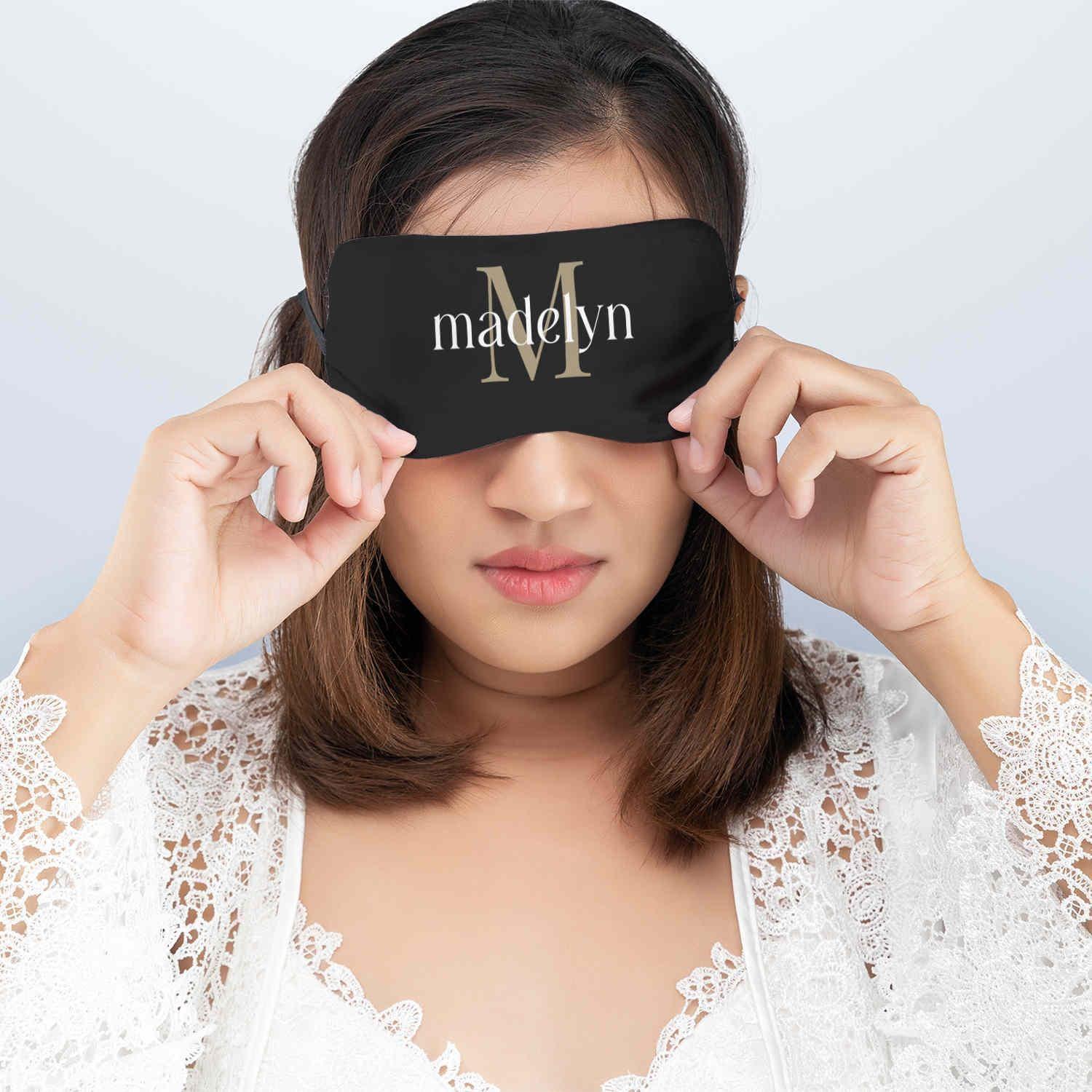 Elegant Initial Style Custom Name Sleep Eye Mask - Gift Lift