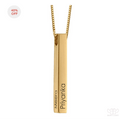 Engraved 3D Bar Necklace in Gold Plating