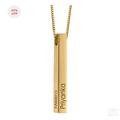 Engraved 3D Bar Necklace in Gold Plating - www.giftlift.in