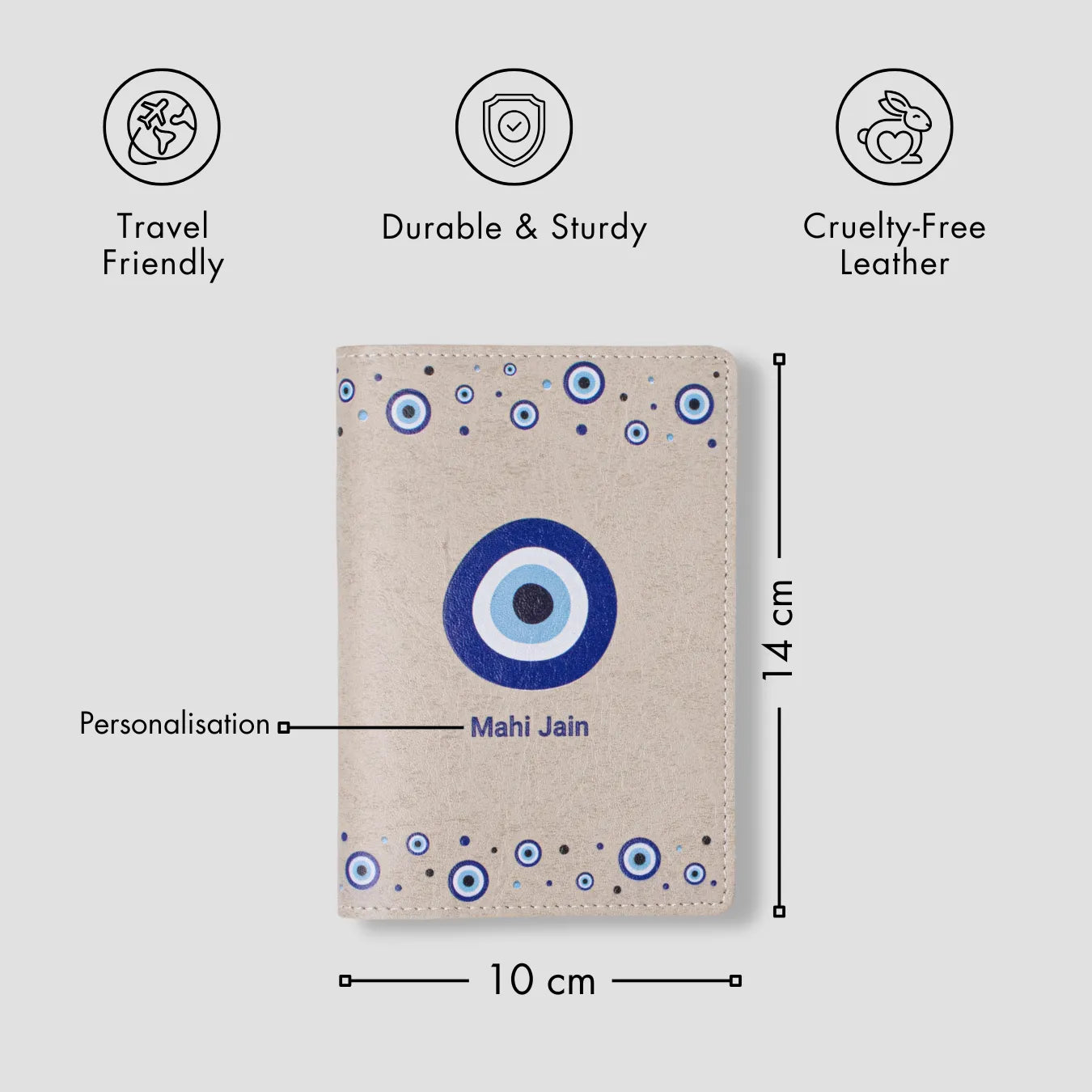 PERSONALISED PRINTED PASSPORT COVER - EVIL EYE