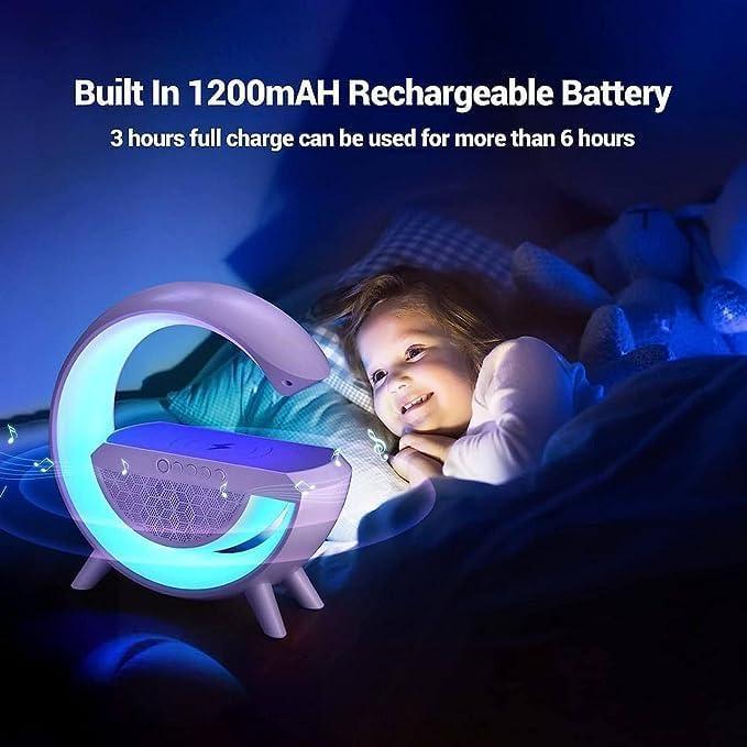 G-Shape LED Lamp - 3 in 1 Multi-Function Bluetooth Speaker with Wireless Fast Charging - Gift Lift