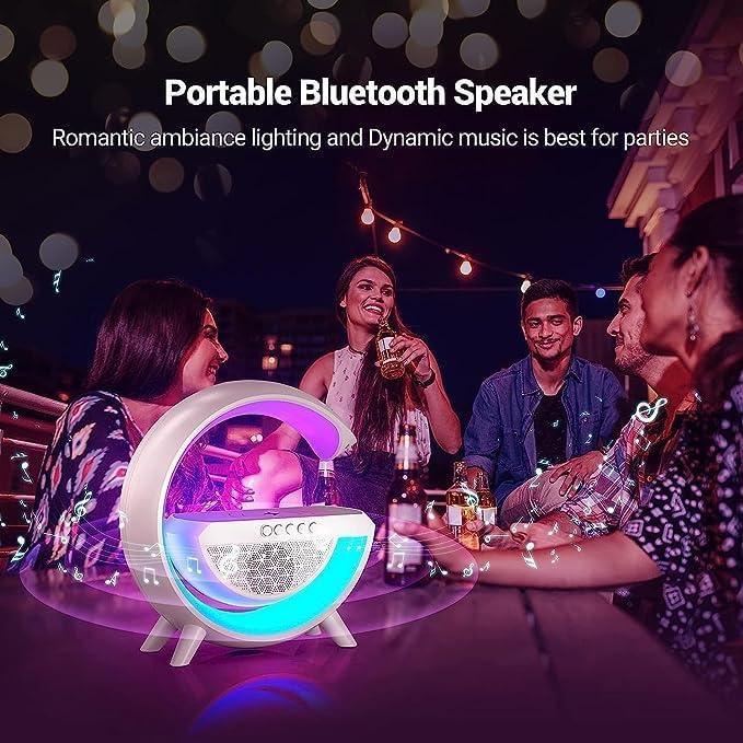 G-Shape LED Lamp - 3 in 1 Multi-Function Bluetooth Speaker with Wireless Fast Charging - Gift Lift