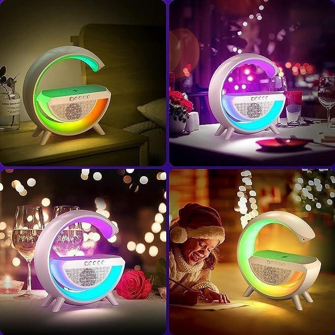 G-Shape LED Lamp - 3 in 1 Multi-Function Bluetooth Speaker with Wireless Fast Charging - Gift Lift