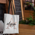 Girly Floral Initial Name Tote Bag