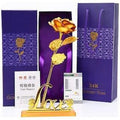 Golden Rose with Love Stand