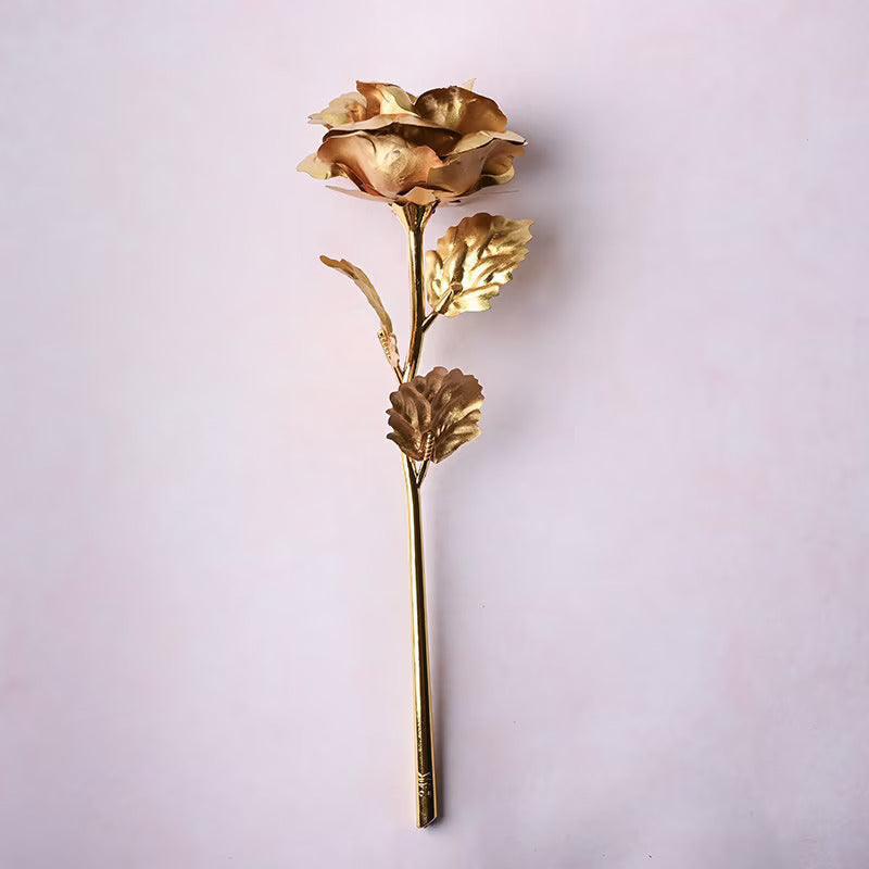 Gold/Red Rose with Beautiful Gift Box