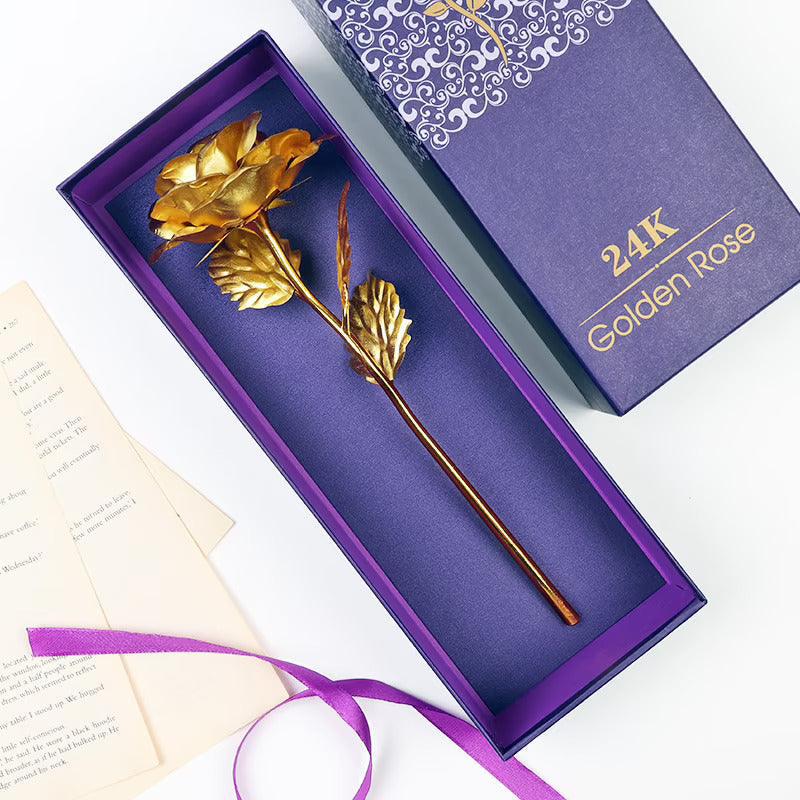 Gold/Red Rose with Beautiful Gift Box - Gift Lift