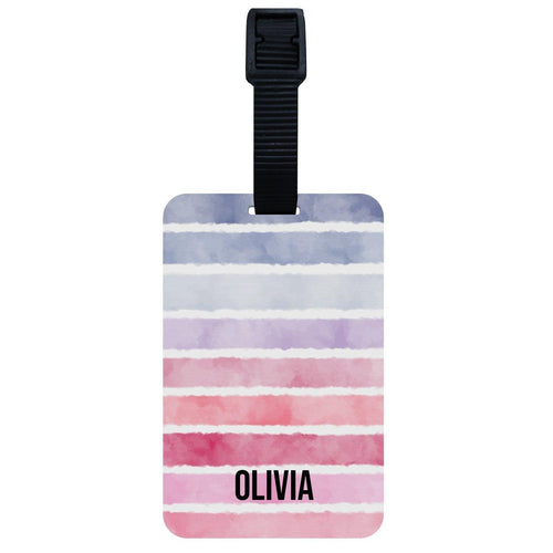 Gradient Watercolor Stripes Custom Luggage Tag - Gift Lift