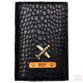 Jet Black Vegan Executive Leather Passport Wallet - www.giftlift.in