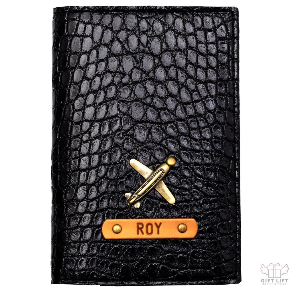 Jet Black Vegan Executive Leather Passport Wallet