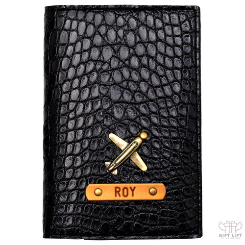 Jet Black Vegan Executive Leather Passport Wallet