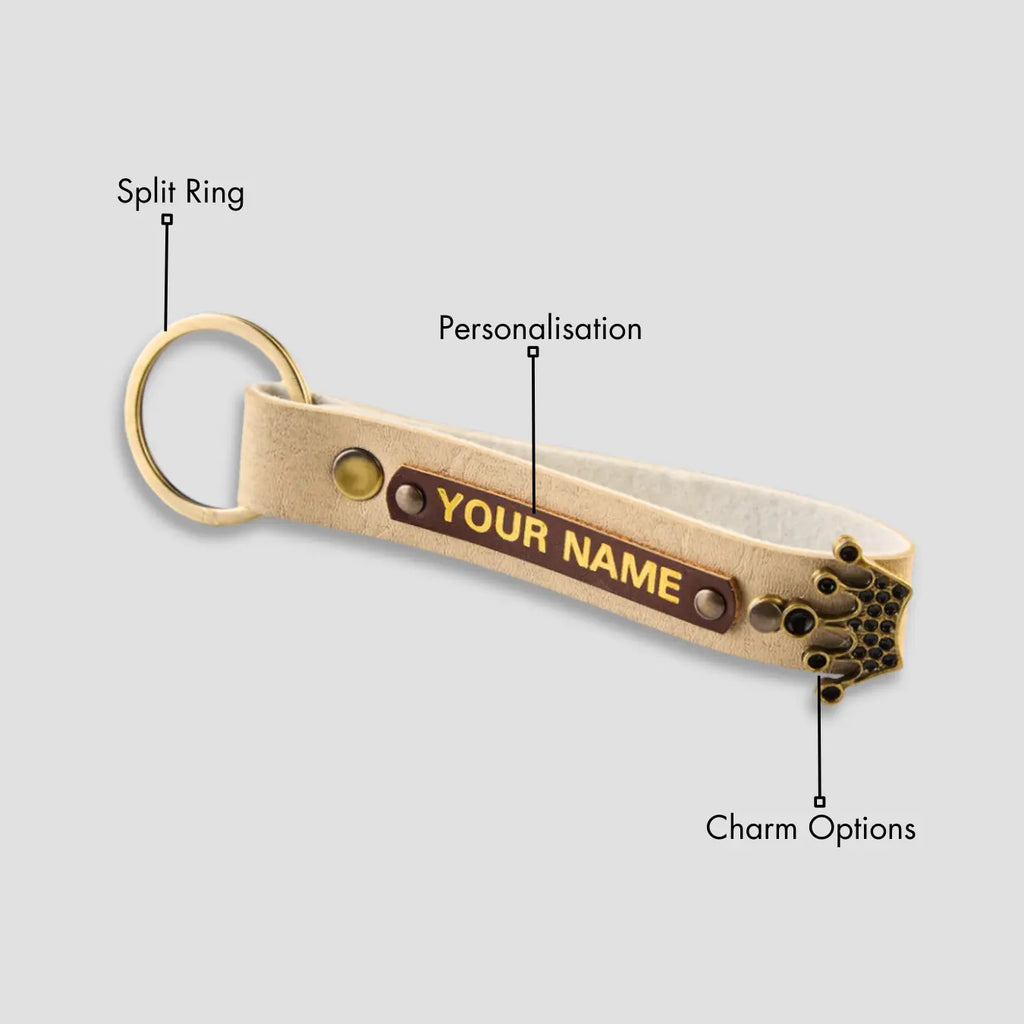 PERSONALISED KEYCHAIN - BEIGE