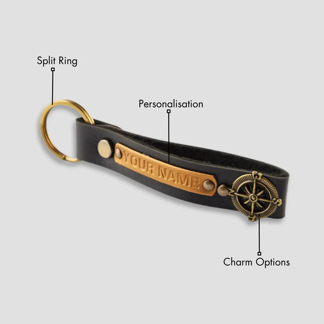PERSONALISED KEYCHAIN - BLACK