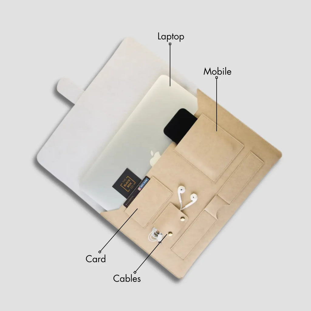 PERSONALISED LAPTOP ORGANISER (13-14 Inch) - BEIGE