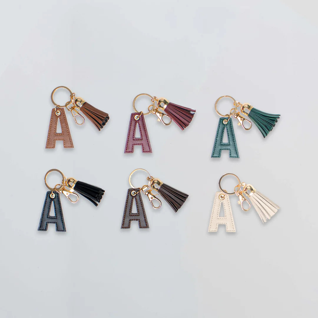 PERSONALISED LETTER KEYCHAIN - BROWN