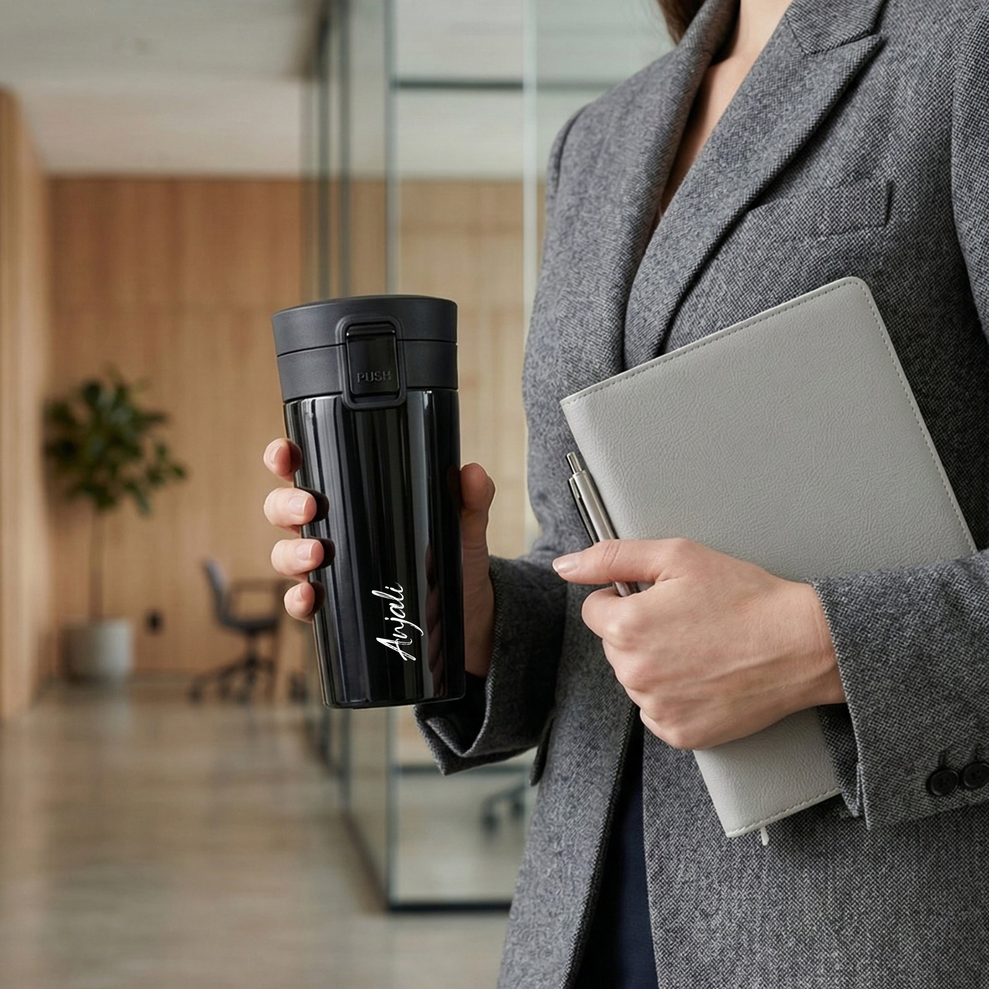 Personalised Flip-Lock Tumbler - Black