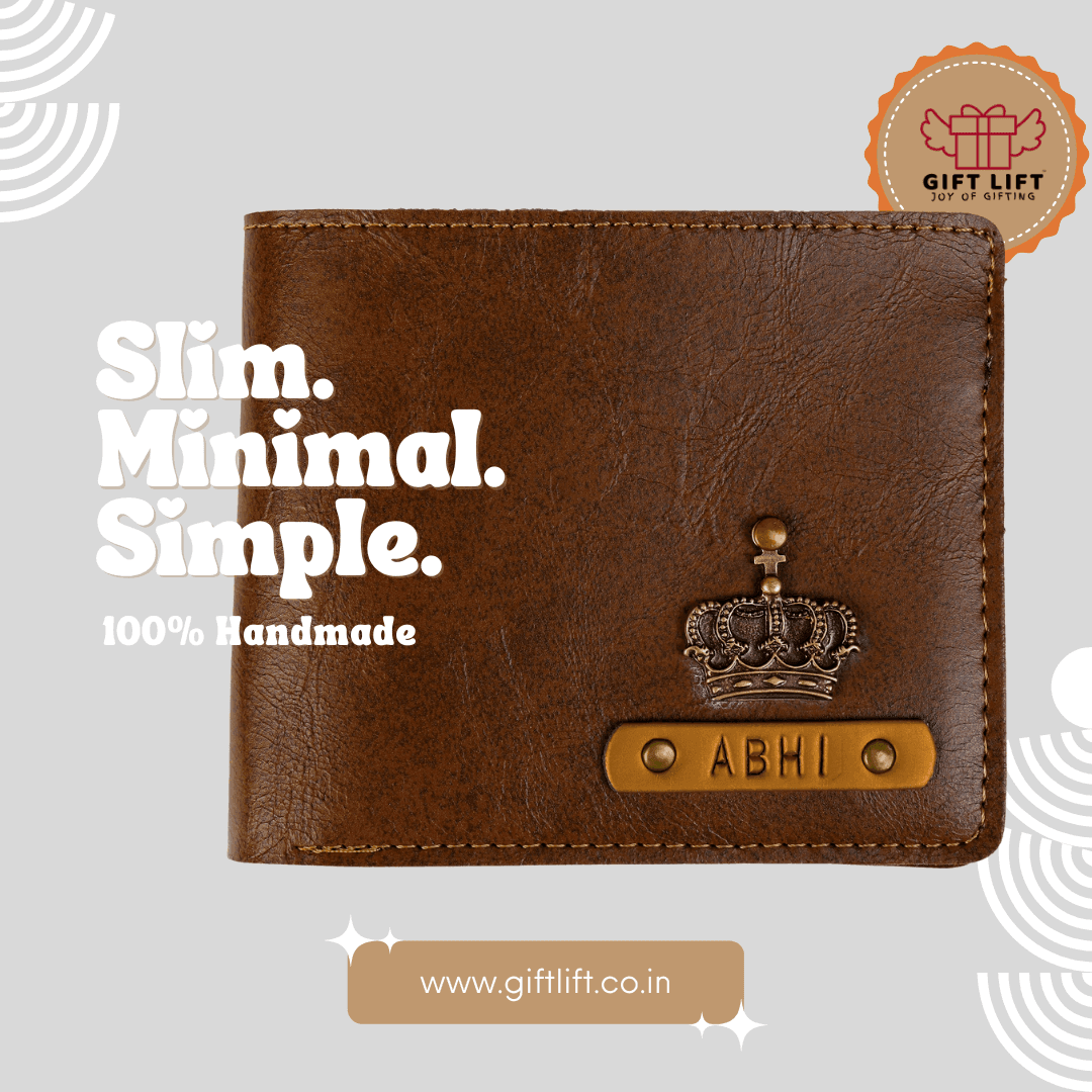 MENS WALLET WITH CHARM - CHOCOLATE BROWN