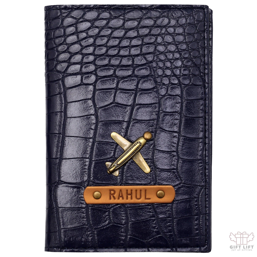 Midnight Blue Vegan Executive Leather Passport Wallet