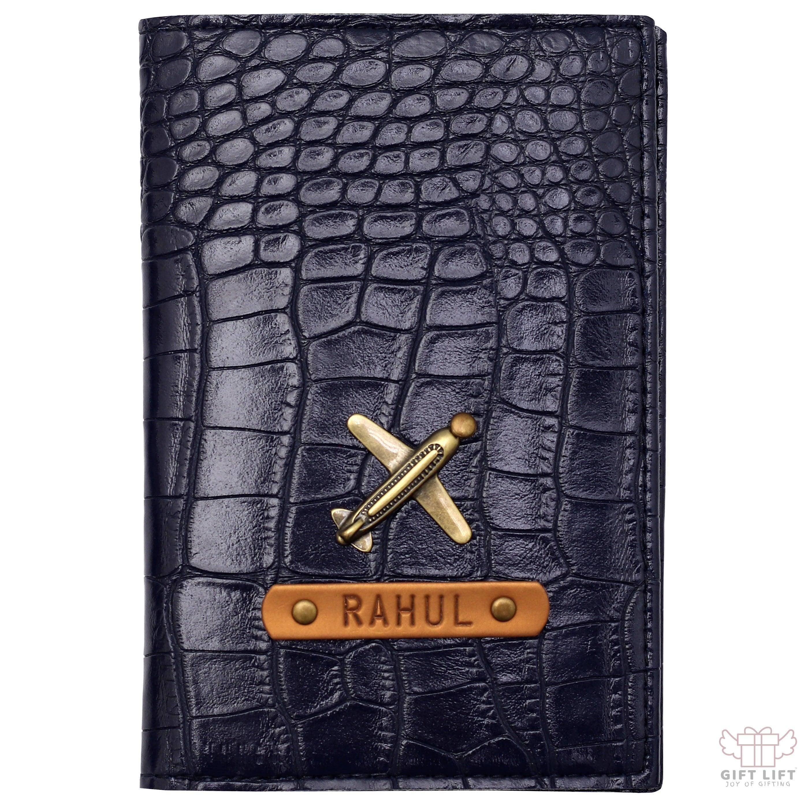 Midnight Blue Vegan Executive Leather Passport Wallet