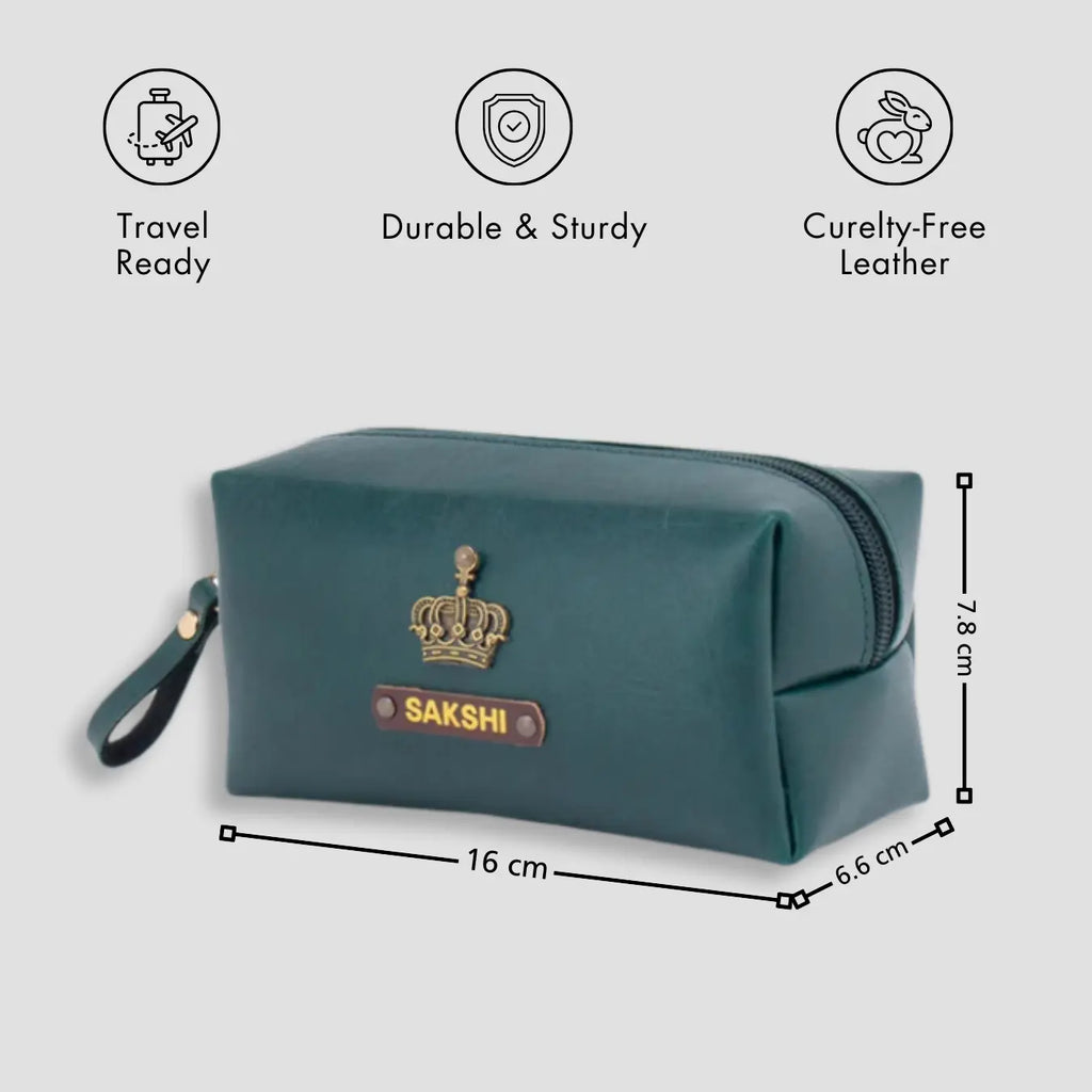 PERSONALISED MINI TRAVEL POUCH - GREEN