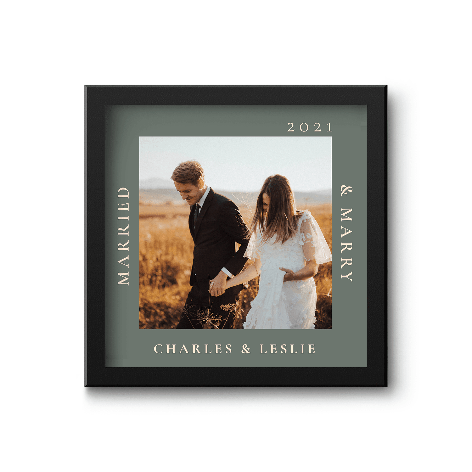 Minimal Modern Married & Merry Customised Photo Frame | Customised Gifts - Gift Lift