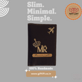 Mr - Personalized Black Leather Finish Passport Cover