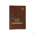Mr - Personalized Tan Leather Finish Passport Cover