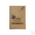Mrs - Personalized Cream Leather Finish Passport Cover
