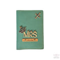Mrs - Personalized Green Leather Finish Passport Cover