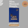 Mrs - Personalized Navy Leather Finish Passport Cover