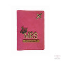 Mrs - Personalized Pink Leather Finish Passport Cover