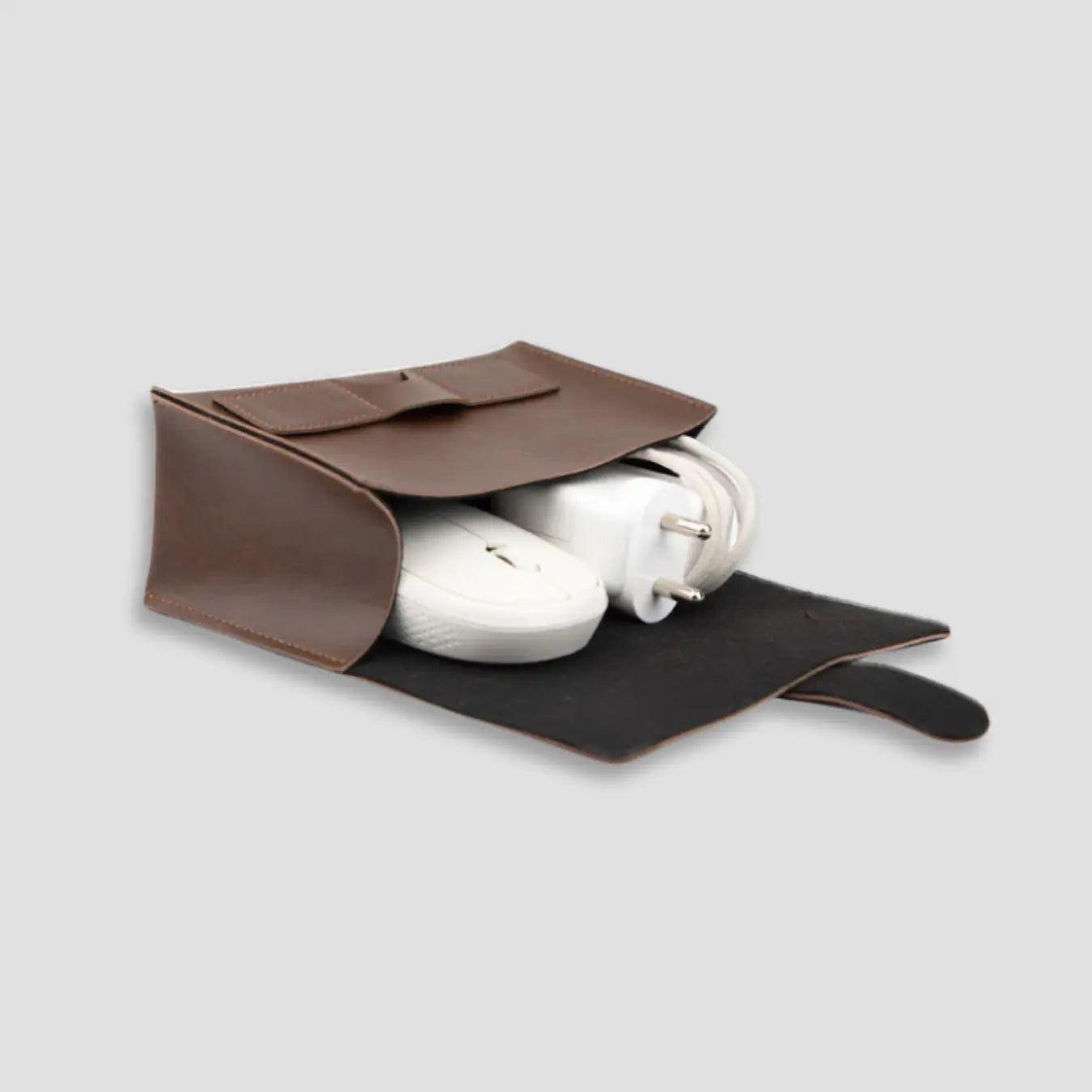 PERSONALISED CHARGER ORGANISER - BROWN