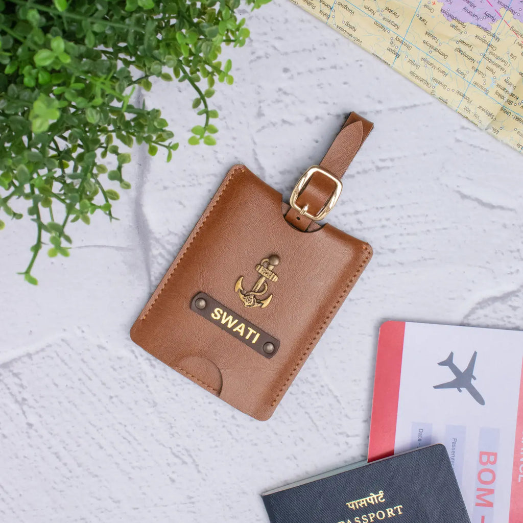 PERSONALISED TRAVEL TAG - TAN