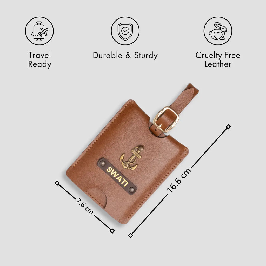 PERSONALISED TRAVEL TAG - TAN