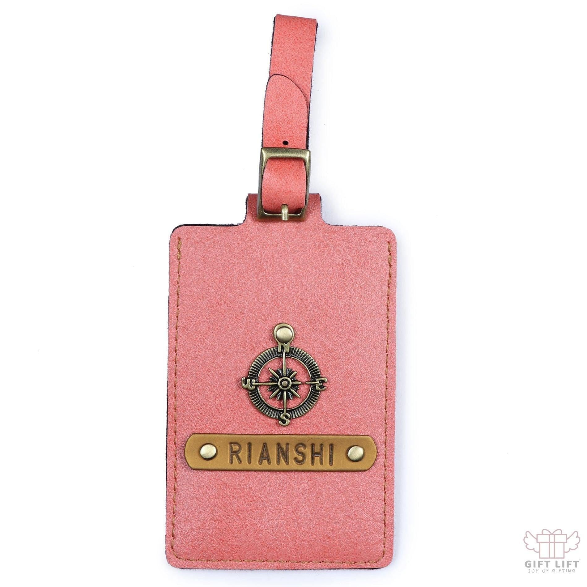 Peach Luggage Tag - ID slot