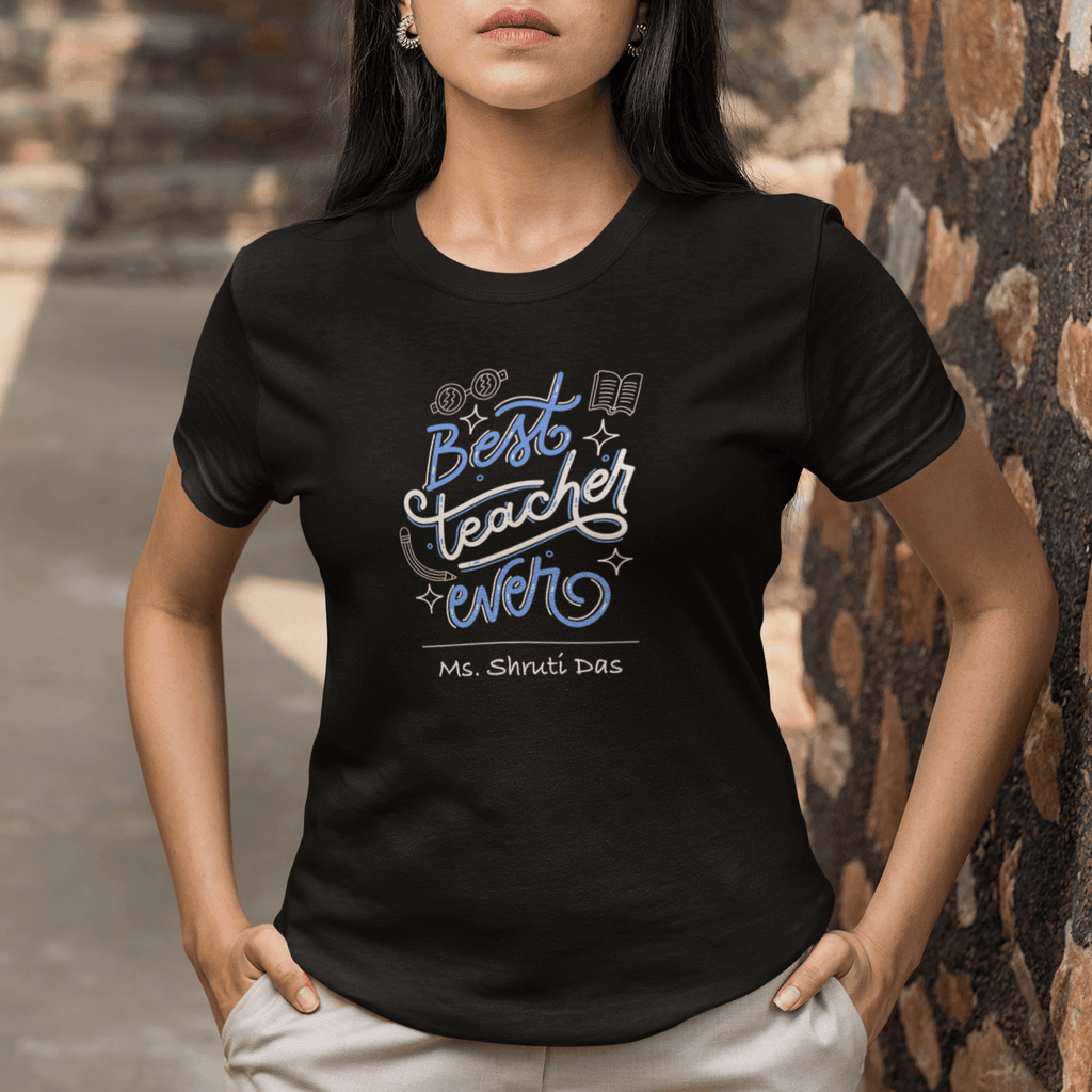 Personalised Best Teacher Art T-Shirt - 100% Cotton - Gift Lift