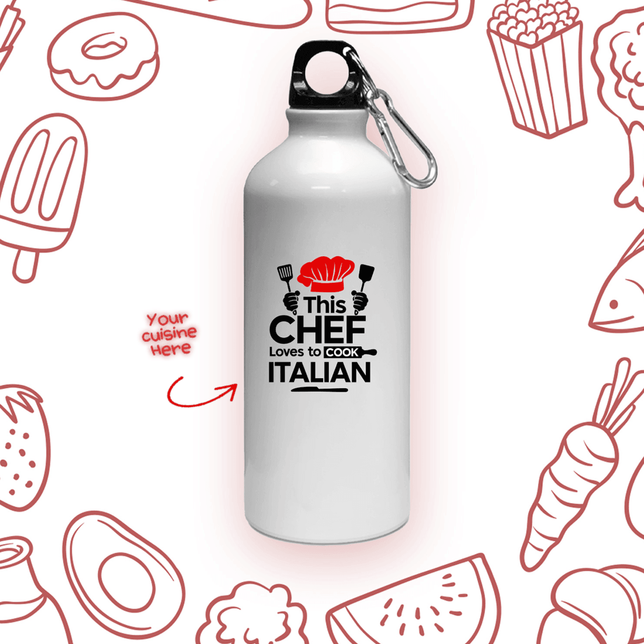 Personalised Bottle for Chefs | This chef love to cook | Ideal Gift For Chefs - Gift Lift