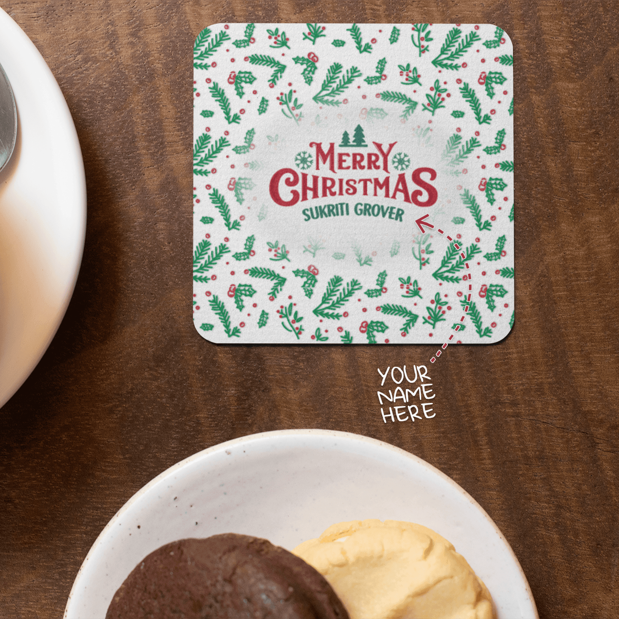 Personalised Coaster for Your Loved Ones Set of 2 | Merry Christmas | Ideal Gift For Christmas - Gift Lift