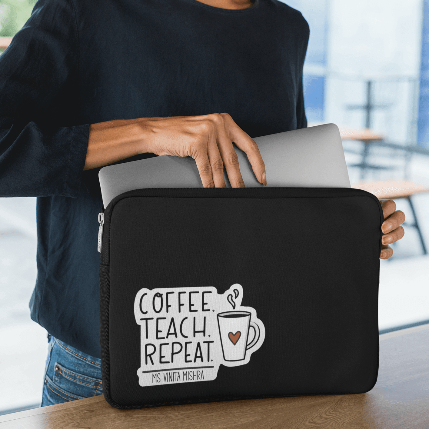 Personalised Coffee Teacher Art Laptop Sleeve - Gift Lift