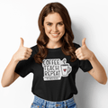 Personalised Coffee Teacher Art Unisex Tshirt - 100% Cotton - Black - Gift Lift