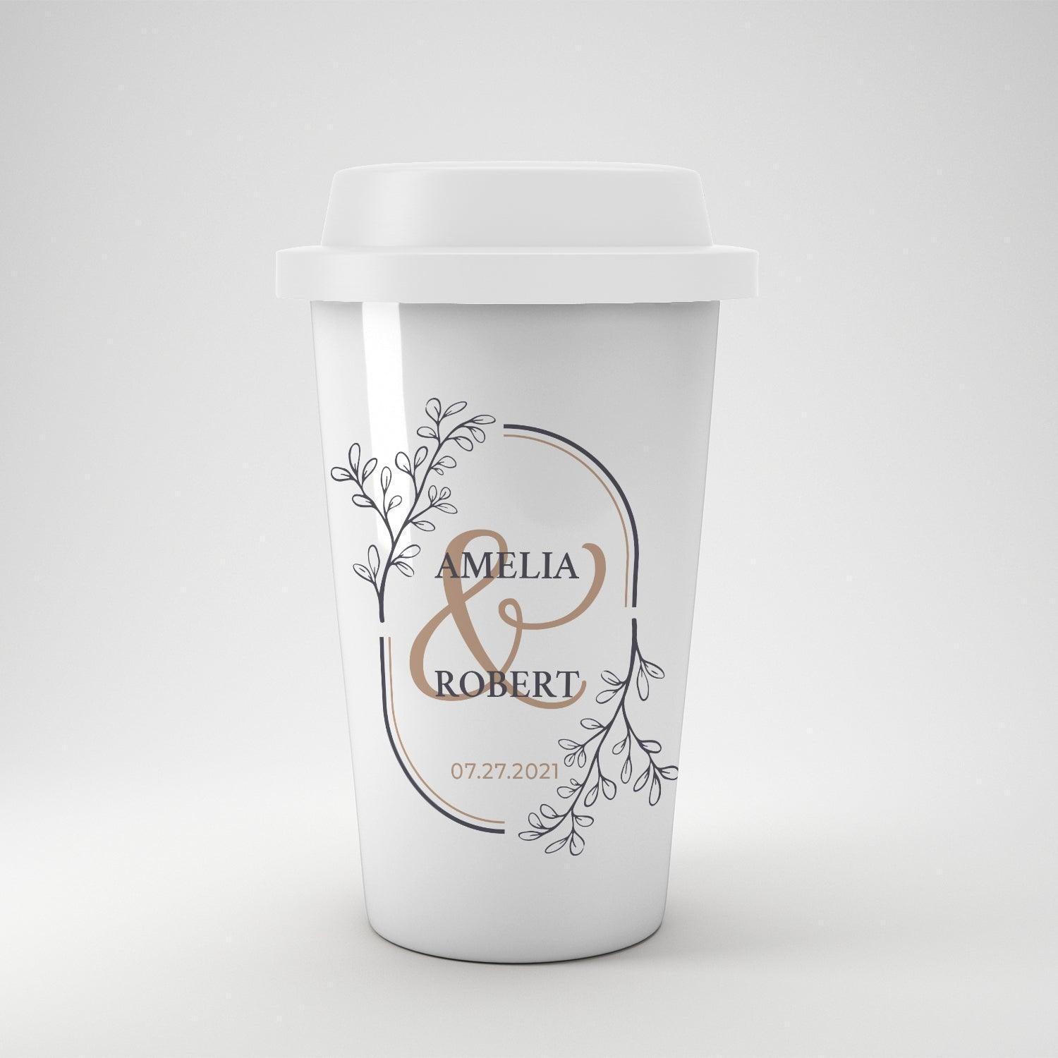 Personalised Couple Monogram Coffee Tumbler - Gift Lift