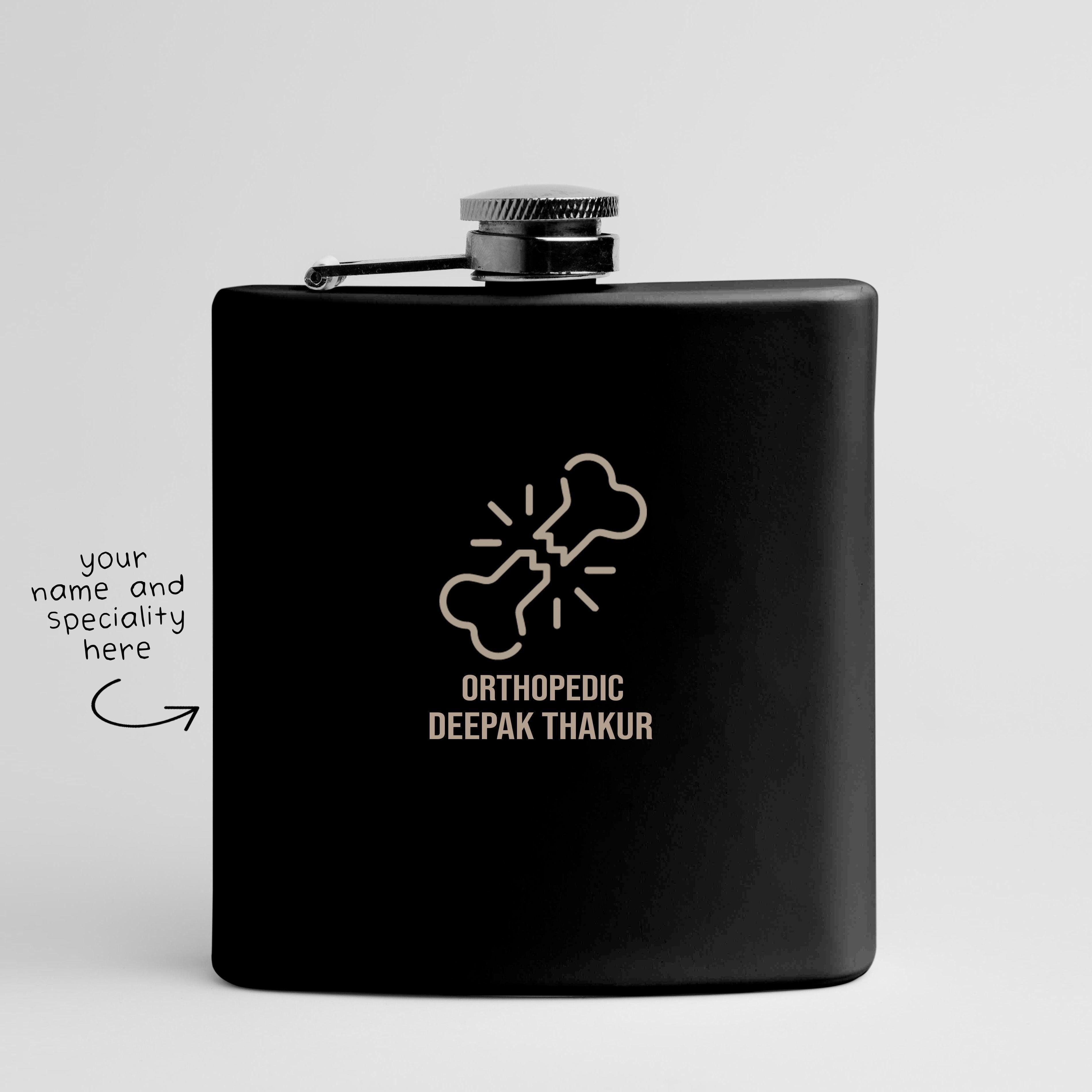 Personalised Doctor Logo of your choice & Name on Hip Flask | Personalised Doctors Gift - Gift Lift