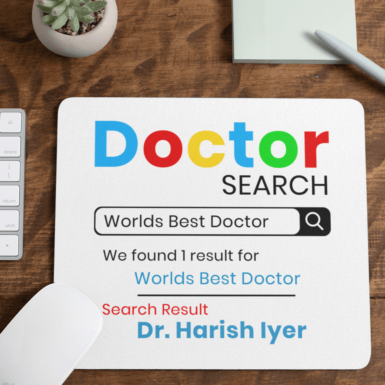 Personalised Doctor Search Art Mousepad | Personalised Gift - Gift Lift